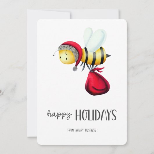 シンプルハッピーホリデイズサンタビーアピアルビジネス シーズンカード (正面)