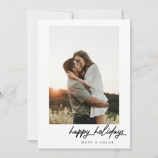 シンプルハッピーホリデーズクリスマスフォトカード シーズンカード (正面)