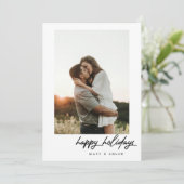 シンプルハッピーホリデーズクリスマスフォトカード シーズンカード (スタンド正面)