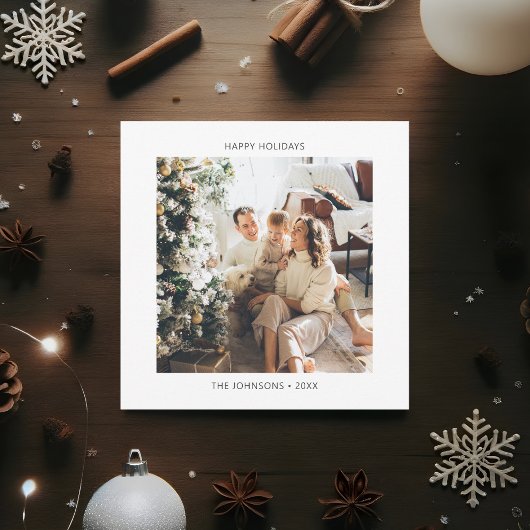 シンプルハッピーホリデーズワンフォト シーズンカード