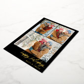 シンプルハッピーホリデー数々のクリスマス写真 箔シーズンカード (回転した状態)