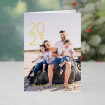 シンプルハッピーホリデー新年8写真折り畳み