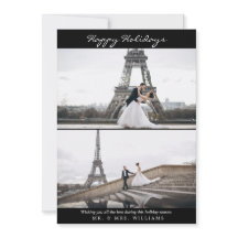 シンプルハッピーホリデー白黒フォトコラージュ