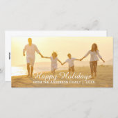 シンプルハッピーホリデー – フォトカード シーズンカード (正面/裏面)