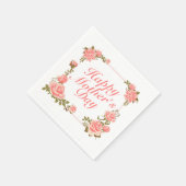 シンプルハッピーマザーズデイフローラフレームナプキン スタンダードカクテルナプキン (角)