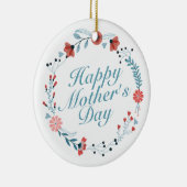 シンプルハッピーマザーズデイフローラリースオーナメント セラミックオーナメント (右)