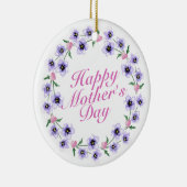 シンプルハッピーマザーズデイフローラリースオーナメント セラミックオーナメント (右)