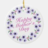 シンプルハッピーマザーズデイフローラリースオーナメント セラミックオーナメント (裏面)