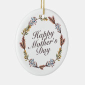 シンプルハッピーマザーズデイフローラリースオーナメント セラミックオーナメント (右)