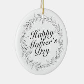 シンプルハッピーマザーズデイフローラリースオーナメント セラミックオーナメント (右)