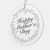 シンプルハッピーマザーズデイフローラリースオーナメント セラミックオーナメント (左)