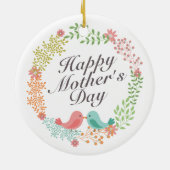 シンプルハッピーマザーズデイフローラリースオーナメント セラミックオーナメント (裏面)