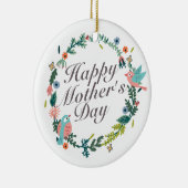 シンプルハッピーマザーズデイフローラリースオーナメント セラミックオーナメント (右)