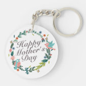 シンプルハッピーマザーズデイフローラリースキーチェーン キーホルダー (裏面)