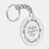 シンプルハッピーマザーズデイフローラリースキーチェーン キーホルダー (正面左)