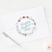 シンプルハッピーマザーズデイフローラリースシール ラウンドシール (封筒)