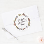 シンプルハッピーマザーズデイフローラリースシール ラウンドシール (封筒)