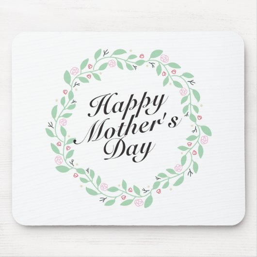 シンプルハッピーマザーズデイフローラリースマウスパッド マウスパッド (正面)