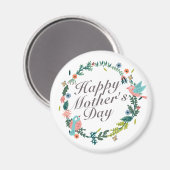 シンプルハッピーマザーズデイフローラリース磁石 マグネット (正面/裏面)