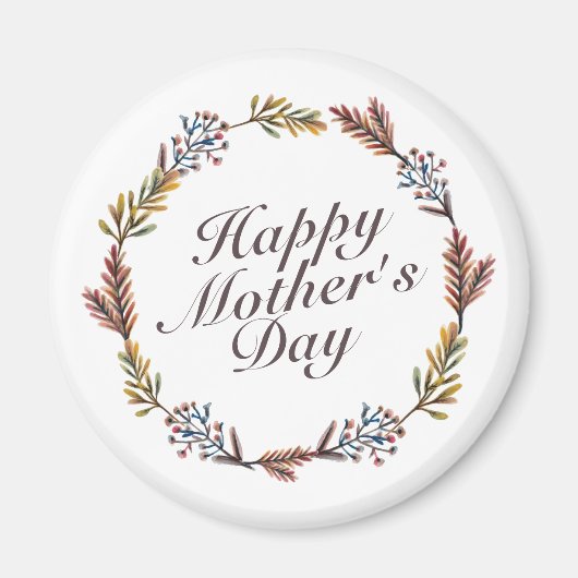 シンプルハッピーマザーズデイフローラリース磁石 マグネット (正面)