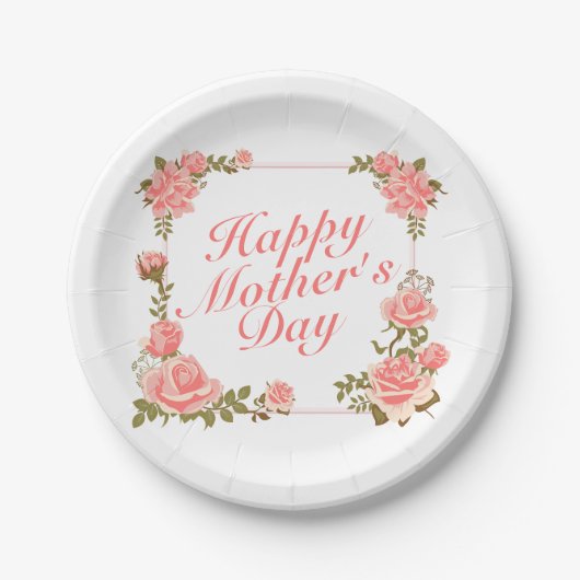 シンプルハッピーマザーズデイフローラ紙プレート ペーパープレート (正面)