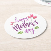 シンプルハッピーマザーズデイフローラ |コースター ラウンドペーパーコースター (アングル)
