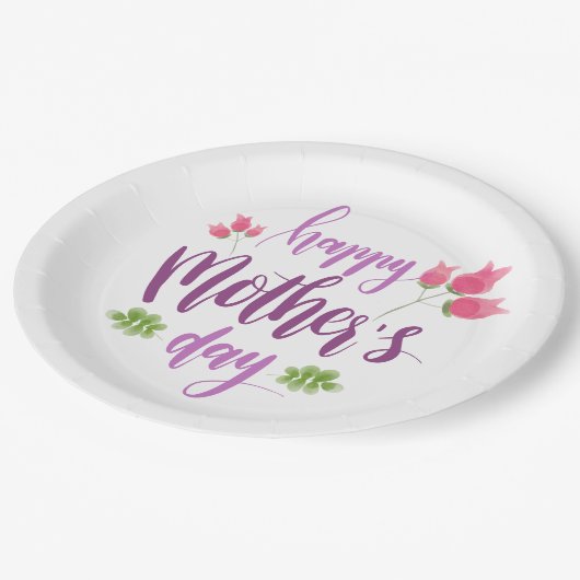 シンプルハッピーマザーズデイフローラ | ペーパープレート (アングル)