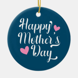 シンプルハッピーマザーデイ書道 |オーナメント セラミックオーナメント