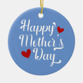 シンプルハッピーマザーデイ書道 |オーナメント セラミックオーナメント
