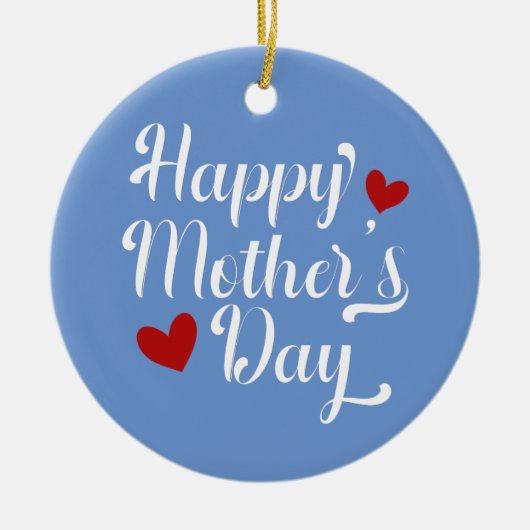 シンプルハッピーマザーデイ書道 |オーナメント セラミックオーナメント (正面)