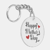 シンプルハッピーマザーデイ書道|キーチェーン キーホルダー (正面左)