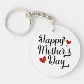 シンプルハッピーマザーデイ書道|キーチェーン キーホルダー (正面)