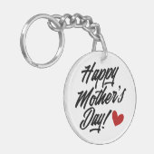シンプルハッピーマザーデイ書道 |キーチェーン キーホルダー (正面左)