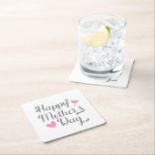 シンプルハッピーマザーデイ書道|コースター スクエアペーパーコースター (インサイチュ)