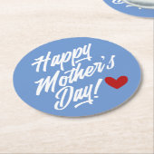 シンプルハッピーマザーデイ書道 |コースター ラウンドペーパーコースター (アングル)