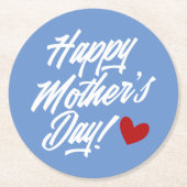 シンプルハッピーマザーデイ書道 |コースター ラウンドペーパーコースター (正面)