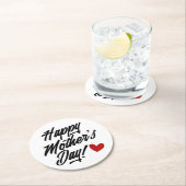 シンプルハッピーマザーデイ書道|コースター ラウンドペーパーコースター (インサイチュ)