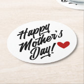 シンプルハッピーマザーデイ書道|コースター ラウンドペーパーコースター (アングル)