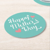 シンプルハッピーマザーデイ書道 |コースター ラウンドペーパーコースター (アングル)