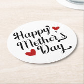 シンプルハッピーマザーデイ書道|コースター ラウンドペーパーコースター (アングル)