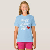 シンプルハッピーマザーデイ書道 |シャツ Tシャツ (正面フル)