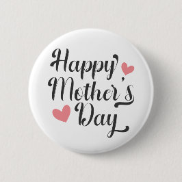 シンプルハッピーマザーデイ書道 |ピンボタン 缶バッジ