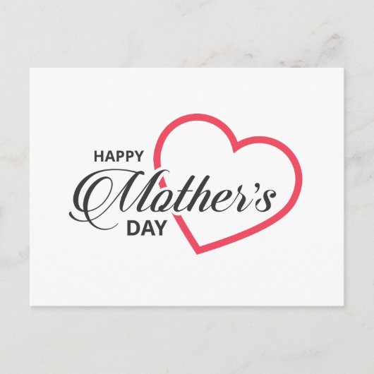 シンプルハッピーマザーデー |はがき ポストカード (正面)