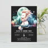 シンプルハッピーライオン誕生日 招待状 (スタンド正面)