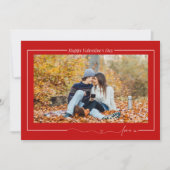 シンプルハッピーヴァレンティーンズデイカップル愛フォトレッド シーズンカード (正面)