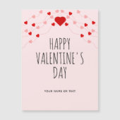 シンプルハッピーヴァレンティーンズデイピンク赤い文字列ハート (正面)