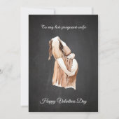 シンプルハッピー妊娠中のバレンタインデーの贈り物 シーズンカード (正面)