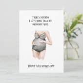 シンプルハッピー妊娠中のバレンタインデーの贈り物 シーズンカード (スタンド正面)