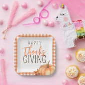 シンプルハッピー感謝祭 |秋紅葉 ペーパープレート (パーティー)