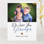 シンプルハッピー父の日、おじいちゃん2枚の写真 カード (黄色い花)